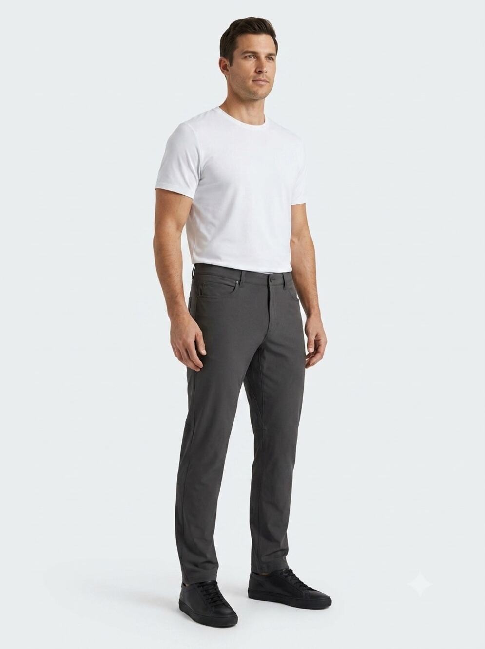 Lululemon ABC Chino Pants Mens 36 Black Flat Front Straight Classic Warpstreme